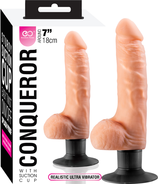 Conqueror - 7&quot; Dildo with Suction Cup - Flesh