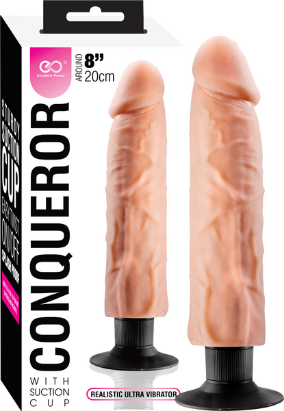 Conqueror - 8&quot; Dildo with Suction Cup - Flesh