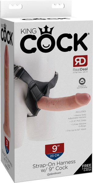 King Cock - Strap On Harness With 9&quot; Cock - Flesh