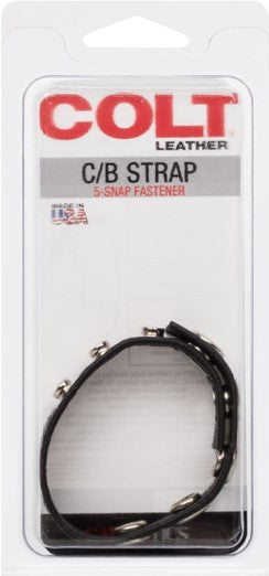 COLT - Leather C/b Strap 5-snap Fastener - Black