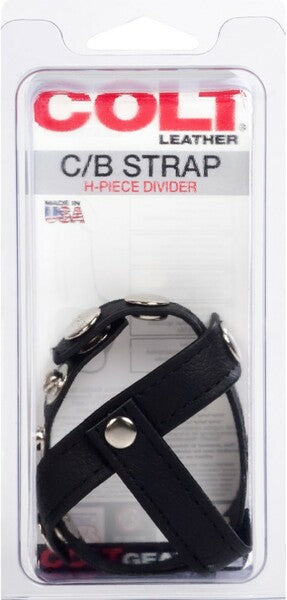 COLT - Leather C/b Strap H-piece Divider - Black