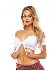 Sexy School Girl Tie Top - White - K. P.