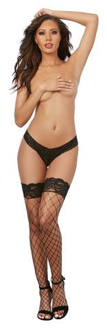 Thigh High w/ Lace Tops - Black