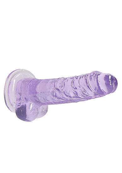 Realrock Crystal Clear - 7&quot; Realistic Dildo With Balls - Purple