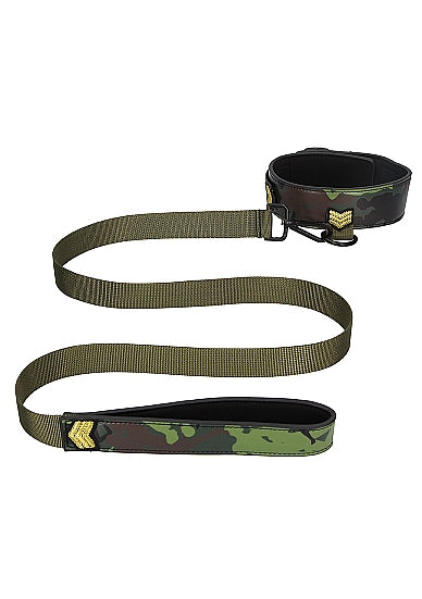 Ouch! - Collar With Leash Army Theme - Green