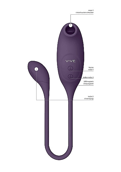 VIVE Air Wave &amp; Vibrating Egg Vibrator - Quino - Purple