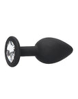 Ouch! Black & White - Silicone Butt Plug with Removable Jewel - Black