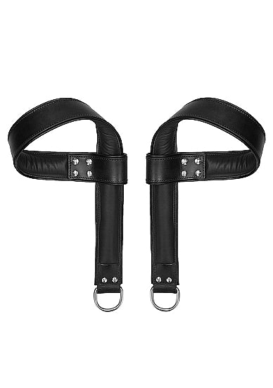 Ouch! Pain - Suspension Cuffs Saddle Leather Hands &amp; Feet - Black