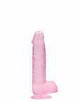 Realrock Crystal Clear - 6" Realistic Dildo With Balls - Pink