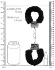 Ouch! Black & White - Beginner's Furry Hand Cuffs With Quick-Release Button - Black