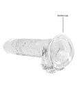 Realrock Crystal Clear - 7" Realistic Dildo With Balls - Transparent