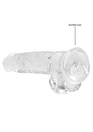 Realrock Crystal Clear - 8&quot; Realistic Dildo With Balls - Transparent