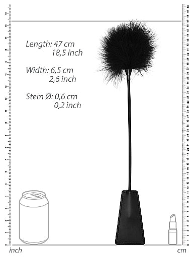 Ouch! Black &amp; White - Crop with Feather Tickler - Black