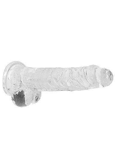 Realrock Crystal Clear - 8&quot; Realistic Dildo With Balls - Transparent