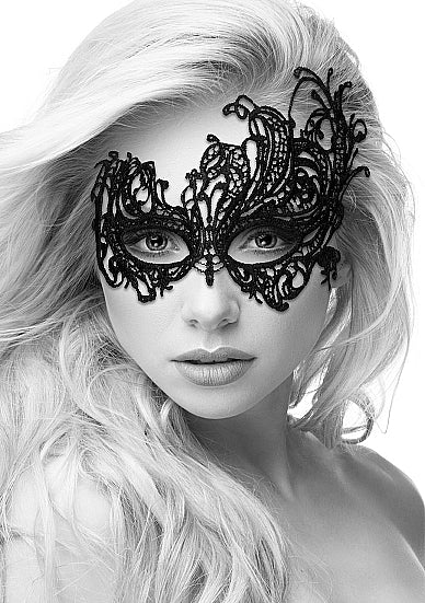 Ouch! Black &amp; White - Lace Eye-Mask - Royal - Black