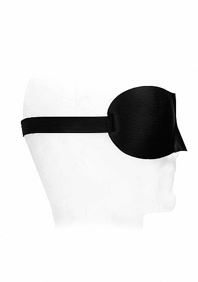 Ouch! Black &amp; White - Satin Curvy Eye Mask With Elastic Straps - Black - K. P.