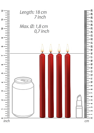 Ouch! - Teasing Wax Candles Large - Paraffin 4-pack - Red