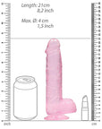 Realrock Crystal Clear - 8" Realistic Dildo With Balls - Pink