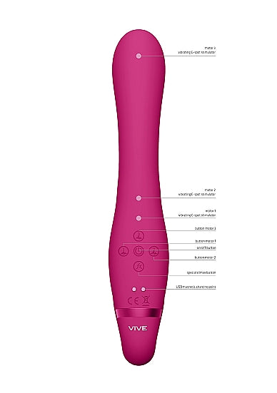 VIVE Vibrating Strapless Strap-On Rabbit - Suki - Pink - K. P.