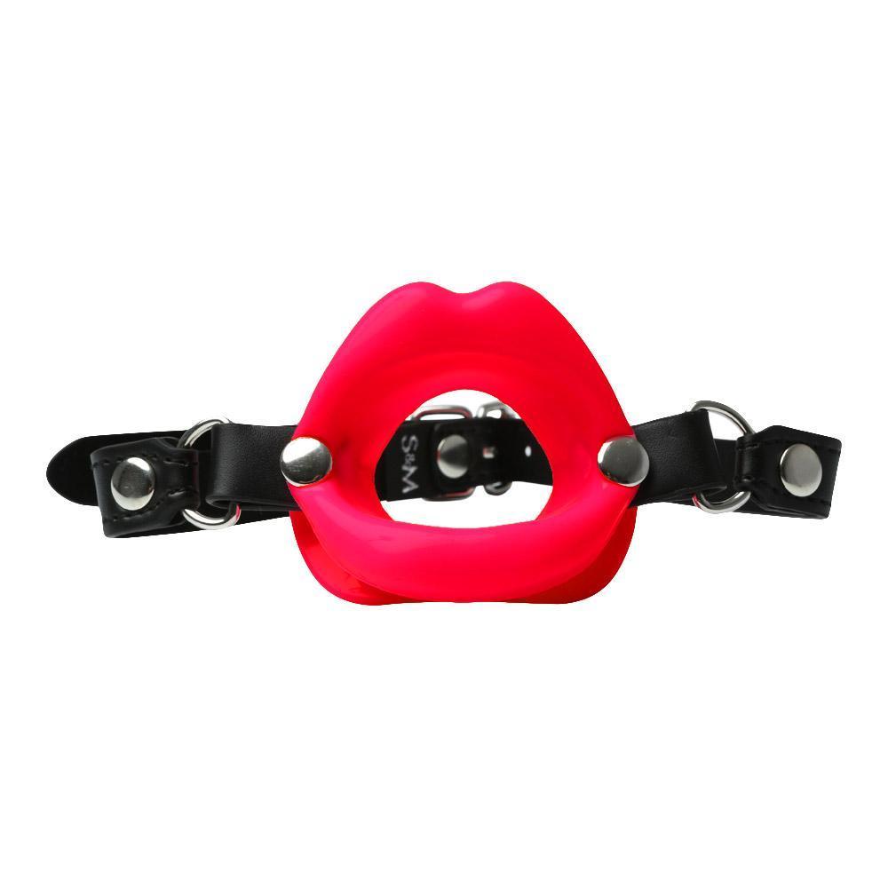 Sex &amp; Mischief - Silicone Lips Open Mouth Gag - Red
