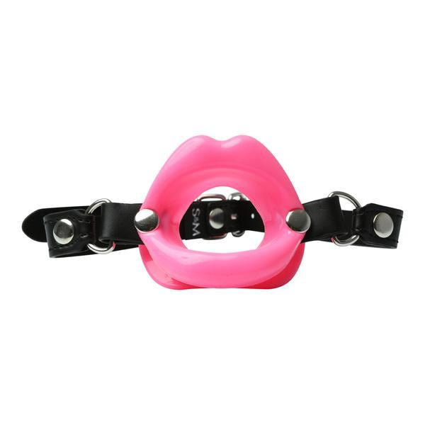 Sex &amp; Mischief - Silicone Lips Open Mouth Gag - Pink