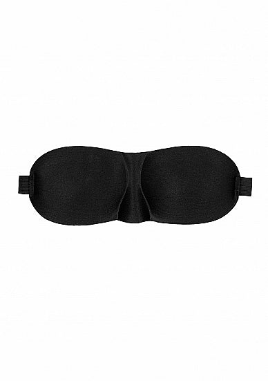 Ouch! Black &amp; White - Satin Curvy Eye Mask With Elastic Straps - Black - K. P.